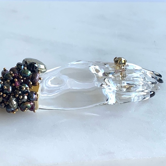 Alexis Bittar Coveteur Huge Hand Lucite pearls Gemstones One Statement Earring - Picture 9 of 16